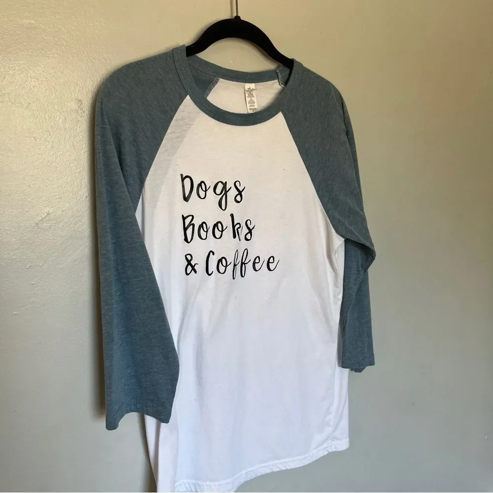 Blue and White Raglan Sleeve Shirt